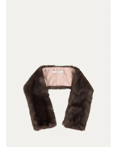 Fleurette Faux Fur Pull-through Scarf In Black