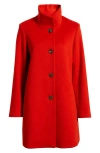 Fleurette Grace Stand Collar Wool Coat In Red