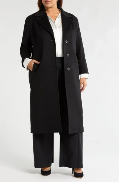 Fleurette Holland Longline Wool Coat In Black