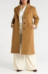 Fleurette Holland Longline Wool Coat In Vicuna