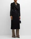 Fleurette Isla Double-breasted Long Cashmere Coat In Black
