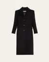 Fleurette Kyle Notch-collar Wool Maxi Coat In Black