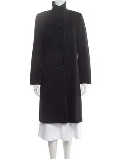 Pre-owned Fleurette Lambswool Coat In Black