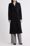 Fleurette Layla Double Breasted Wool Coat In Black