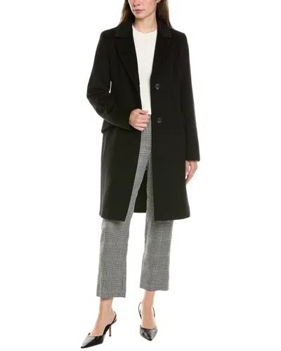 Fleurette Medium Wool Coat In Black