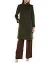 Fleurette Medium Wool Coat In Green