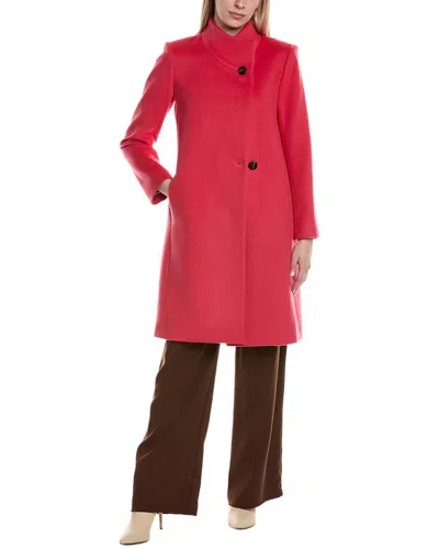 Fleurette Medium Wool Coat In Hibiscus