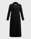 Fleurette Kyle Notch-collar Wool Maxi Coat In Black