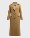 Fleurette Holland Longline Wool Coat In Camel