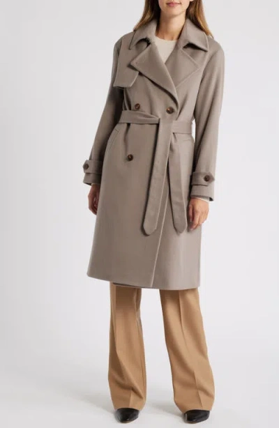 Fleurette Paxton Wool Trench Coat In Taupe