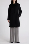 Fleurette Textured Wool-blend Car Coat In Black