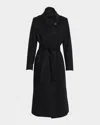 Fleurette Rhea Wool Maxi Coat In Black