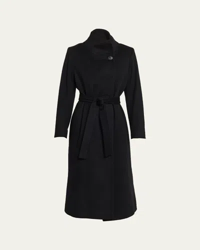 Fleurette Rhea Wool Maxi Coat In Black