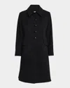 Fleurette Sofia Wool Fit-and-flare Coat In Black