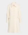 Fleurette Sofia Wool Fit-and-flare Coat In White