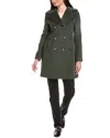 Fleurette Tailored Double-breasted Wool-blend Coat In Green