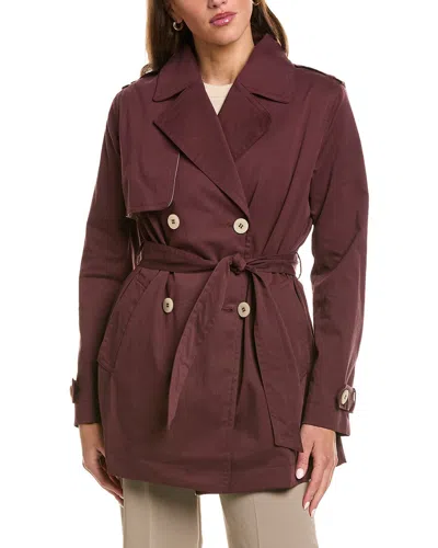 Fleurette Trench Coat In Purple