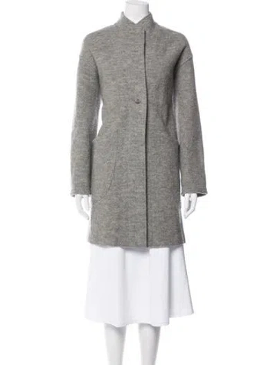 Pre-owned Fleurette Virgin Wool Coat In Gray