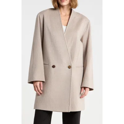 Fleurette V-neck Wool Coat In Multi