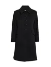 Fleurette Sofia Wool Fit-and-flare Coat In Black