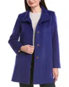 Fleurette Wool-blend Car Coat In Blue