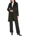 Fleurette Wool-blend Car Coat In Black