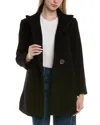 Fleurette Wool-blend Coat In Black