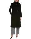 Fleurette Wool-blend Coat In Black