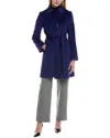 Fleurette Wool-blend Coat In Blue