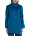 Fleurette Wool-blend Coat In Blue