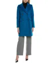 Fleurette Wool-blend Coat In Blue