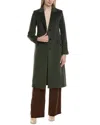 Fleurette Wool-blend Coat In Green