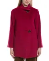 Fleurette Wool-blend Coat In Red
