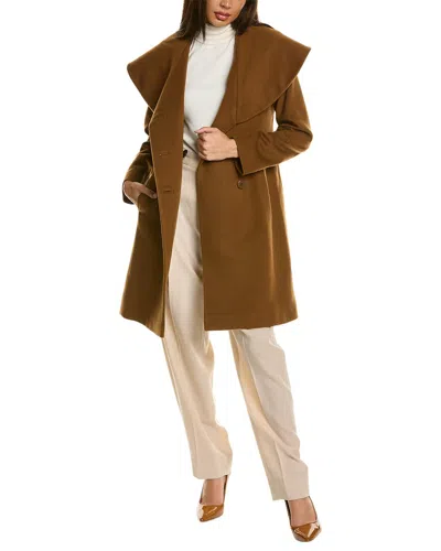 Fleurette Wool Coat In Brown