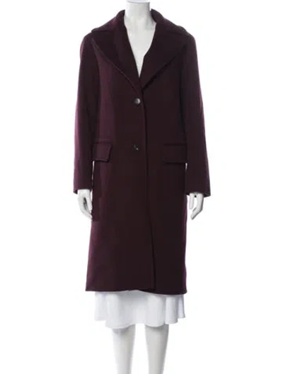 Pre-owned Fleurette Wool Coat In Burgundy