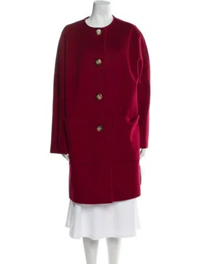 Pre-owned Fleurette Wool Coat W/ Tags In Red