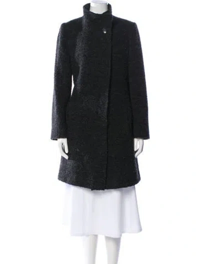 Pre-owned Fleurette Wool Faux Fur Coat In Gray