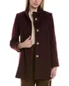 Fleurette Wool Jacket In Burgundy