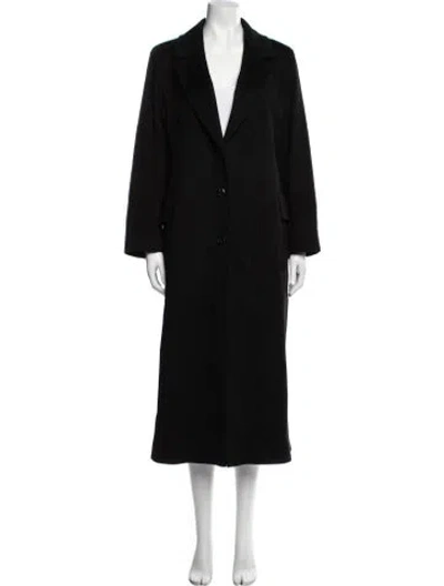 Pre-owned Fleurette Wool Peacoat In Black