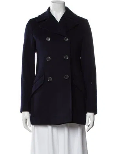 Pre-owned Fleurette Wool Peacoat In Blue