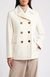 Fleurette Wool Peacoat In Parchment