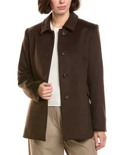Fleurette Wool Riding Coat In Brown