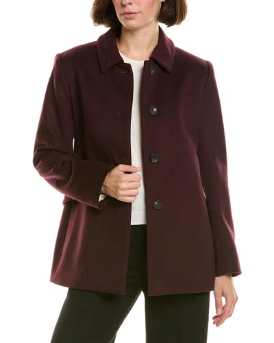 Fleurette Wool Riding Coat In Burgundy