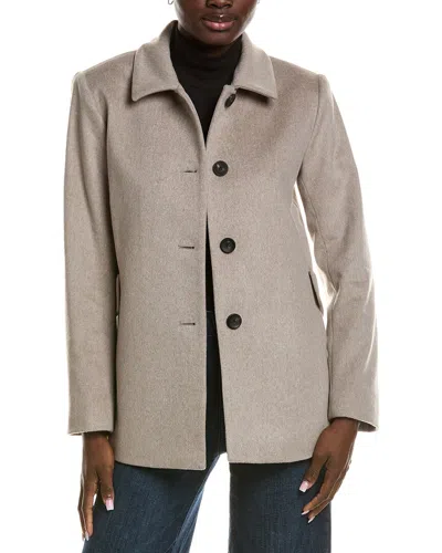 Fleurette Wool Riding Coat In Gray