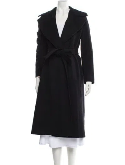 Pre-owned Fleurette Wool Trench Coat In Black