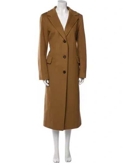 Pre-owned Fleurette Wool Trench Coat In Brown
