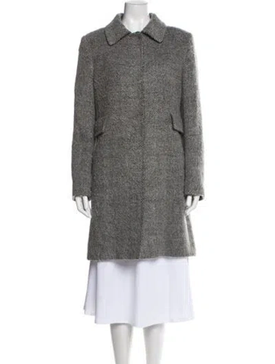 Pre-owned Fleurette Wool Tweed Pattern Jacket In Gray