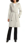 Fleurette Wool Wrap Coat In Shale