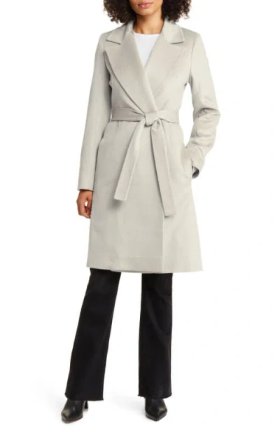 Fleurette Wool Wrap Coat In Shale
