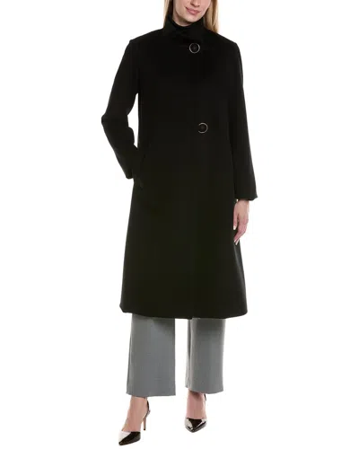 Fleurette Wool-blend Coat In Black